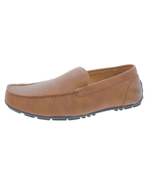 Alfani Brown Aldrich Faux Leather Slip-on Loafers for men