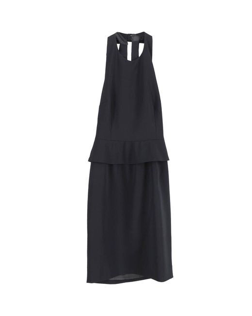 Moschino Black Cheap And Chic Peplum Silhouette Halter Dress