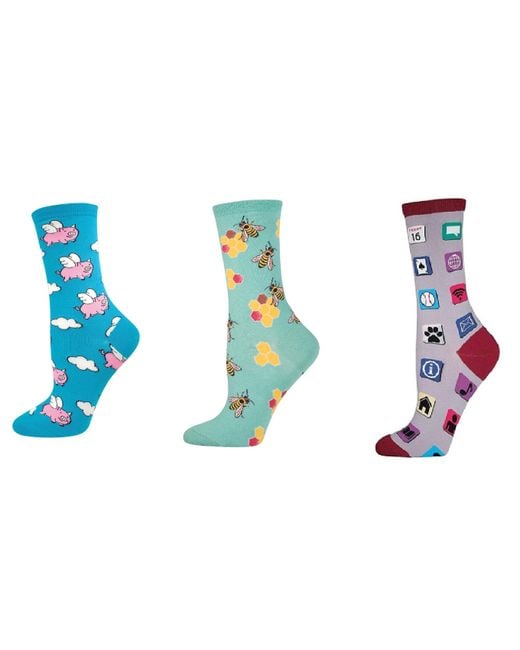 Socksmith Black When Pigs Fly & Busy Bees & Apps Socks