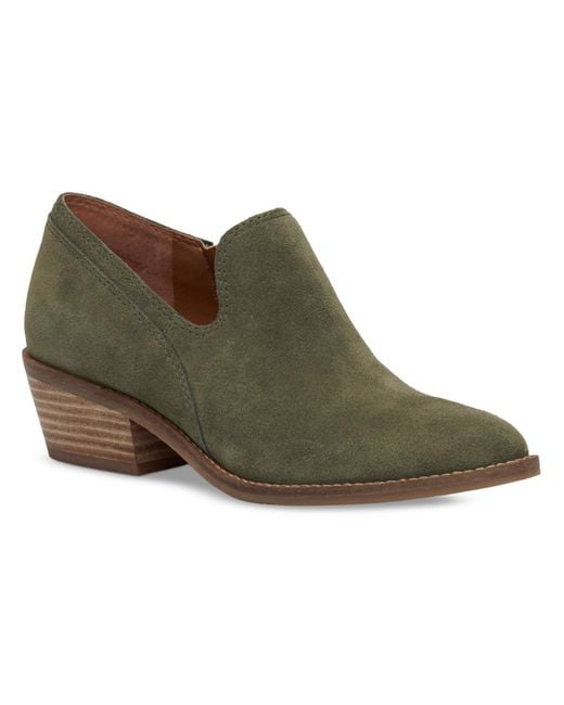 Lucky Brand Feltyn Dressy Leather Booties in Green Lyst