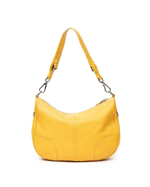 Prada Large Zip Hobo in Yellow Lyst