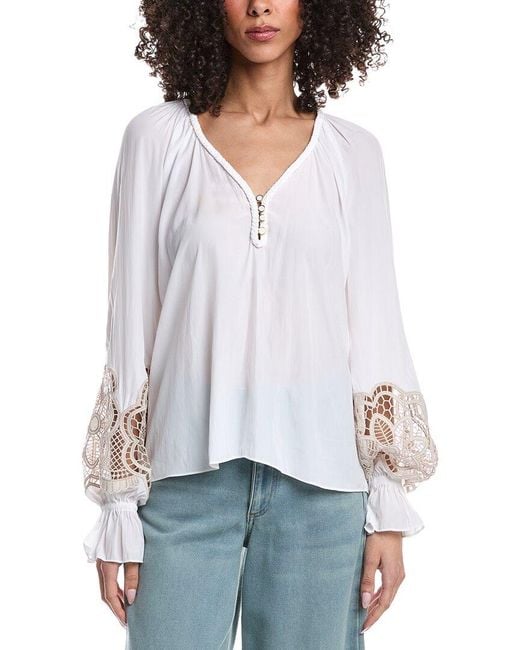 Ramy Brook White Adelaide Blouse