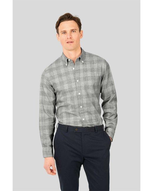 Charles Tyrwhitt Gray Non-iron Twill Slim Fit Shirt for men