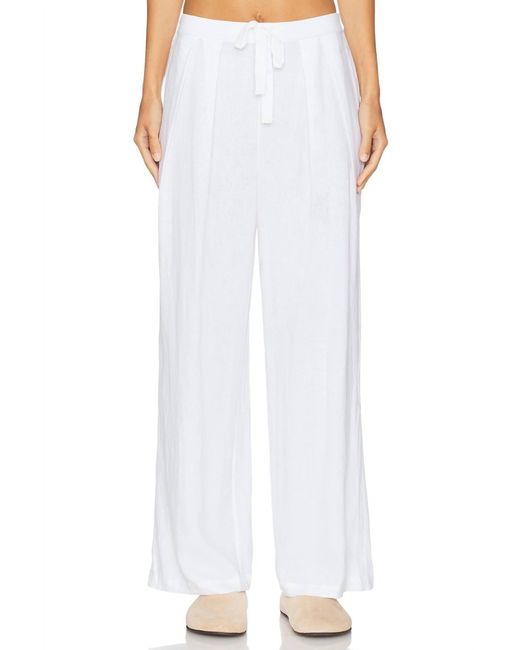 Eberjey White Juniors Linen Blend Relaxed Pants