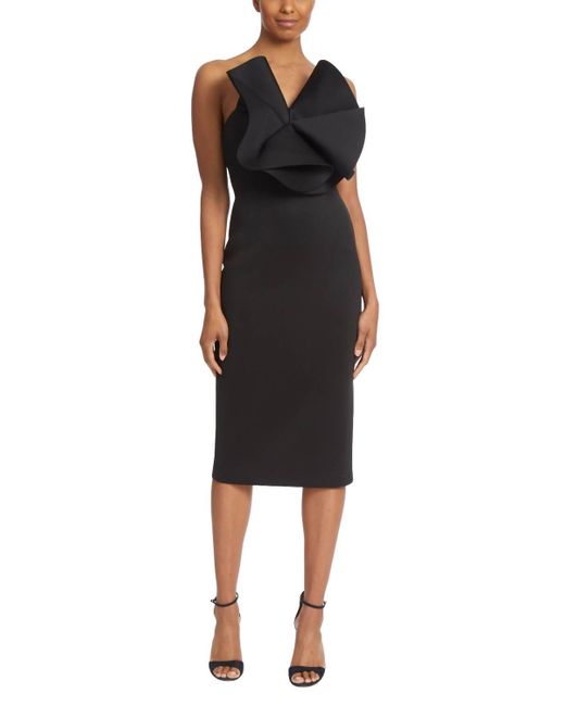 Badgley Mischka Women's Black Pinwheel Cocktail Dress
