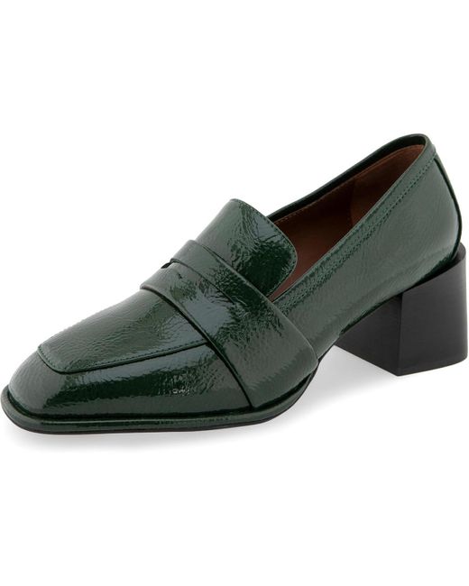Aerosoles Green Block Heel Leather Loafers