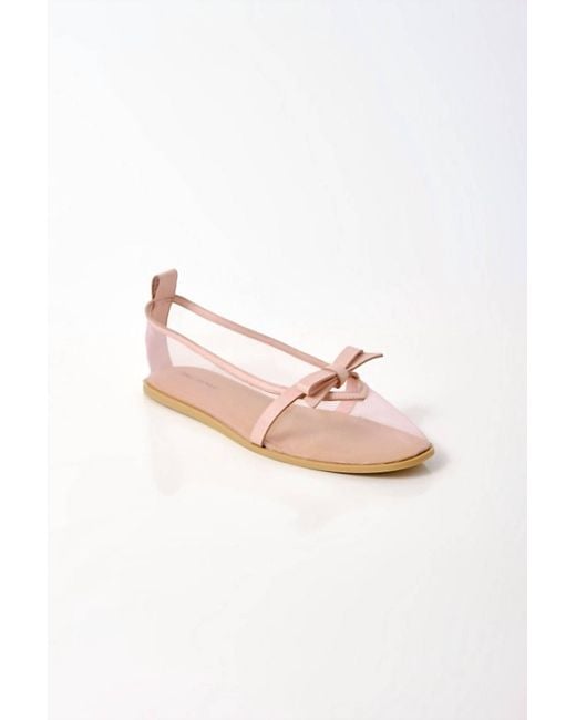 Free People Pink Mesh Mania Bow Flat