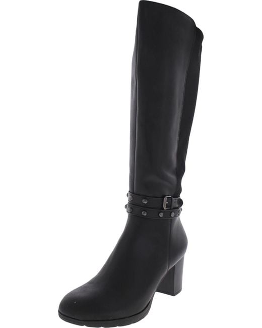 Anne Klein Reale Studded Knee-high Boots in Black | Lyst