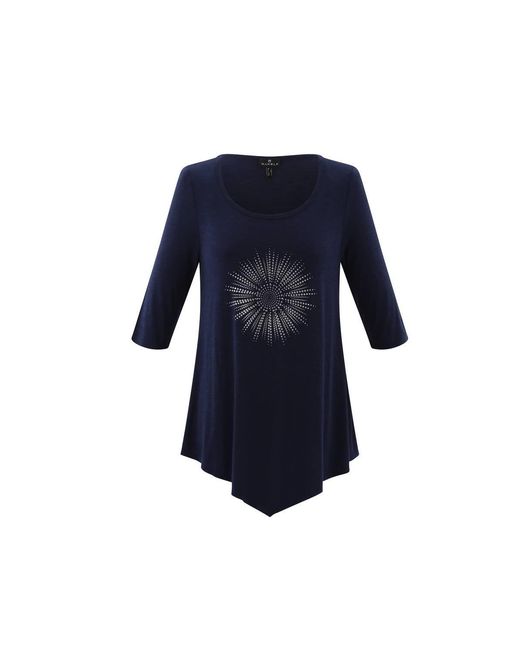 Marble Blue Asymmetrical Tunic Top