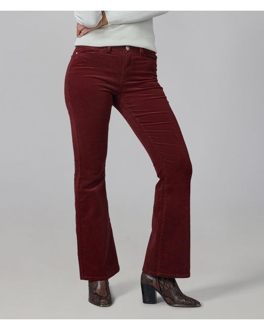 Lola Denim Red Alice-Sr High Rise Corduroy Flare Jeans
