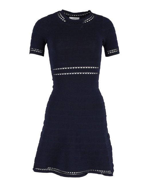 Sandro Blue Sandro Riley Textured A-Line Dress