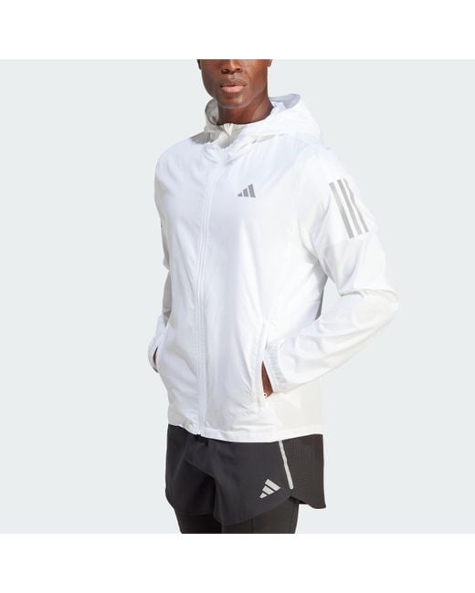 Adidas White Own The Run Jacket for men