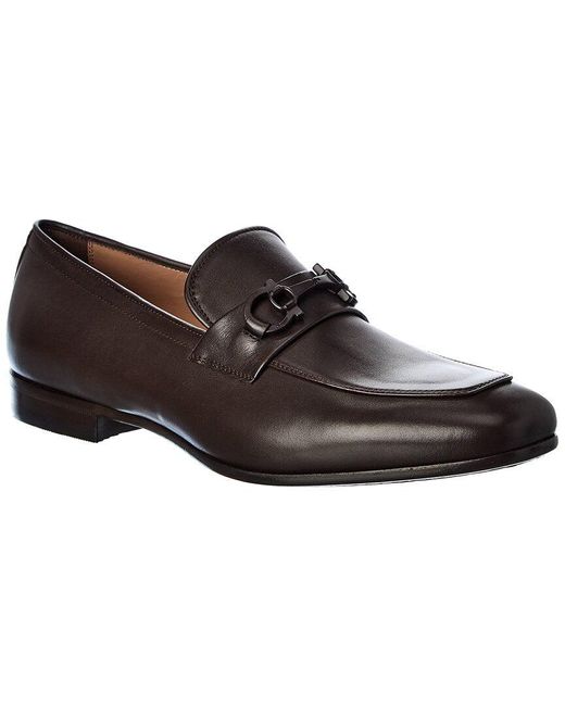 Ferragamo Ferragamo Gancini Leather Loafer in Brown for Men | Lyst