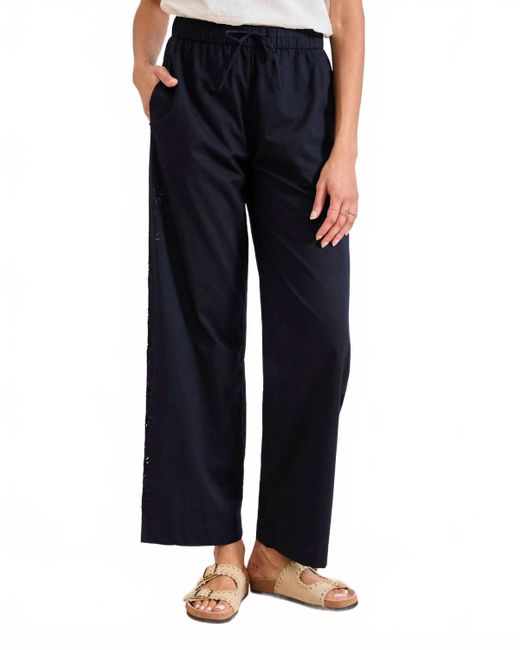 Hartford Blue Palma Woven Eyelet Pant