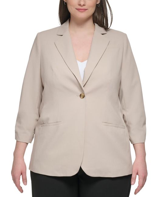 Calvin Klein Natural Plus Woven Scunched One-button Blazer
