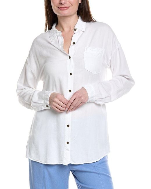 XCVI White Dusten Button-Up Top