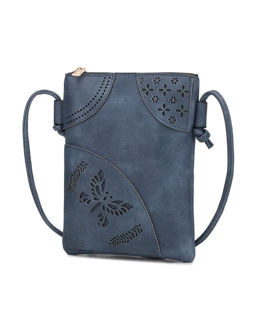 MKF Collection by Mia K Blue Willow Crossbody Vegan Leather Handbag By Mia K.