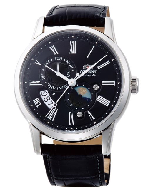 Orient Black Ra-ak0010b10b Sun & Moon 43mm Automatic Watch for men
