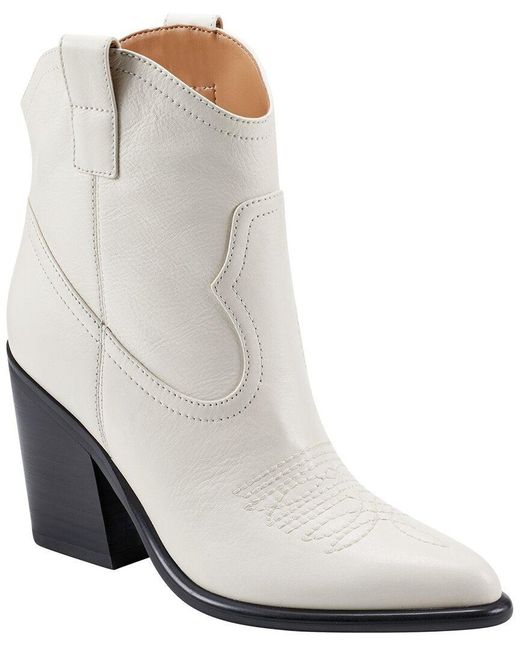 Marc Fisher Jalella Leather Bootie in White Lyst