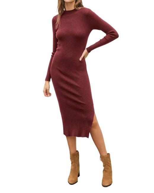 Dress Forum Red Ribbed Knit Dress