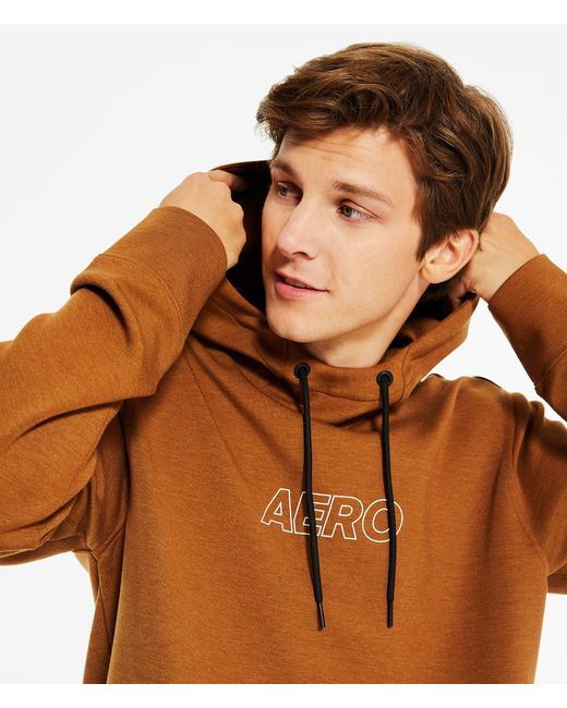 Aéropostale Air Softspun Tech Fleece Pullover Hoodie in Brown for Men