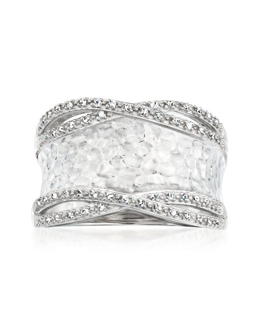 Ross-Simons Metallic Diamond Hammered Ring