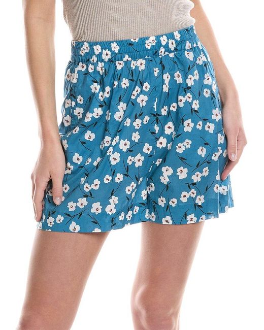 Johnny Was Blue Printed Flounce Short