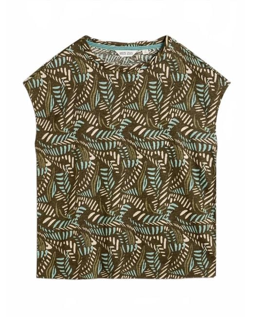 White Stuff Green Rowan Linen Tee