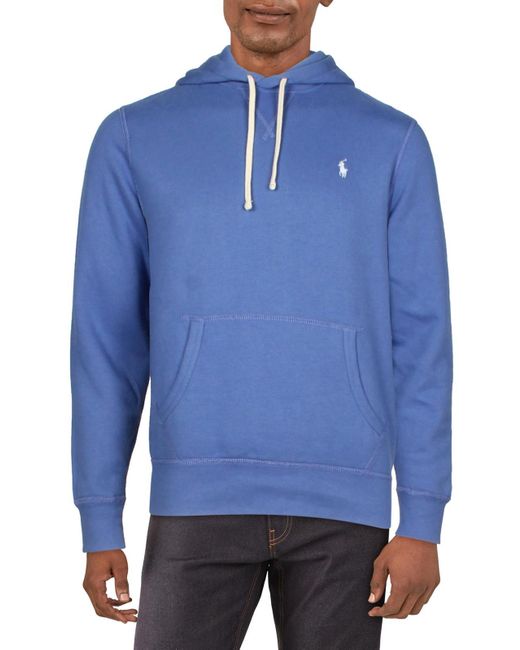 Polo Ralph Lauren Blue Fleece Logo Hoodie for men