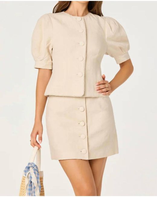 Astr Natural Cailey Mini Skirt
