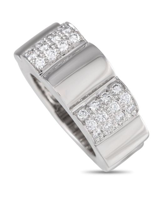 Chanel Gray 18k Gold 0.40 Ct Diamond Camellia Ring Ch16-051424