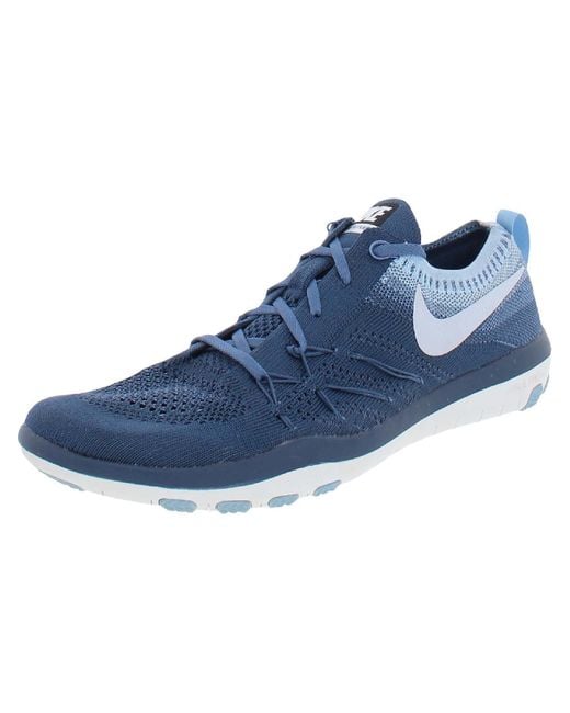 Nike Free Focus Flyknit Athletic Fitness Running, Cross Training Shoes in Blue Lyst