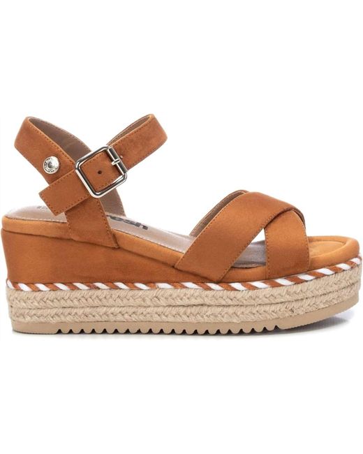 Xti Black Suede Wedge Sandals