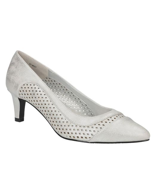 Easy Street White Ansen Faux Leather Pointed Toe Pumps