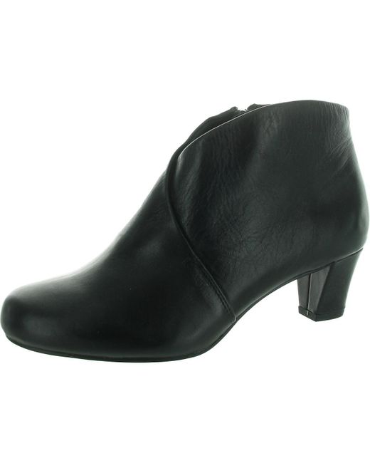 David Tate Black Zipper Leather Booties