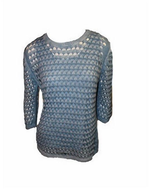 Angel Blue Open Stitch Pullover
