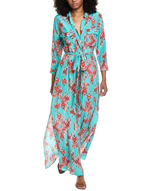 l'agence cameron long shirt dress L'AGENCE Cameron Long Shirt Dress in Multi Large Collage