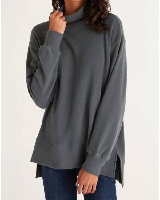 Z Supply Gray Oceana Plush Sweatshirt