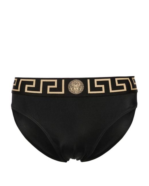 Versace Black Brief Swimwear With-Tone Medusa Head Motif for men