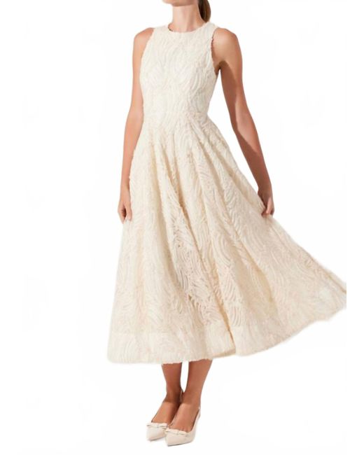 Astr Natural Lillemor 3D Textured Midi Dress