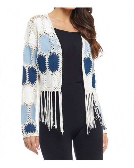 Adore Blue Tiffany's Boho Patchwork Fringe Vest