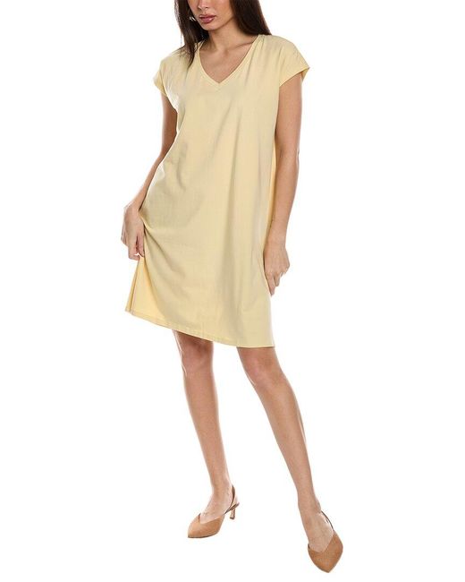Eileen Fisher Natural V-neck T-shirt Dress