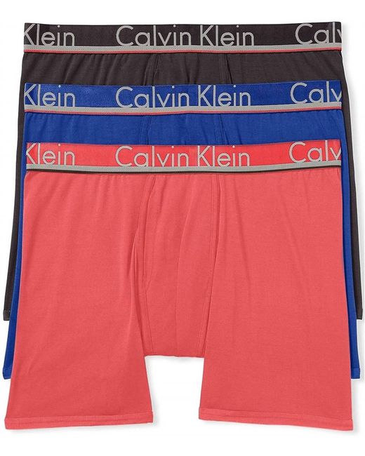 Calvin Klein Blue 3 Underwear Comfort Microfiber Boxer Briefs for men