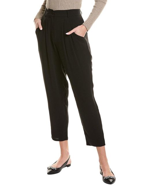 Eileen Fisher Black Taper Silk Ankle Pant