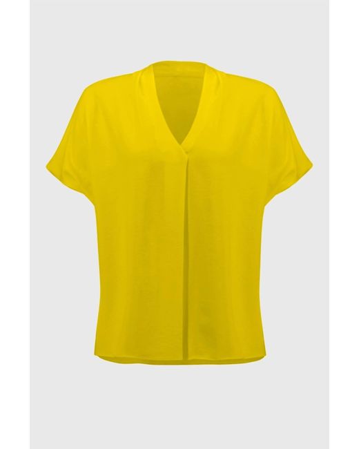 Joseph Ribkoff Yellow Casual V-Neck Top
