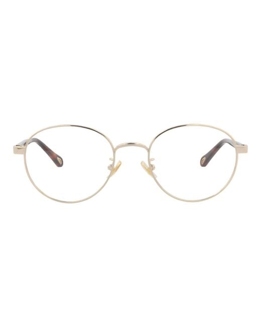 Chloé Natural Round-Frame Metal Optical Frames