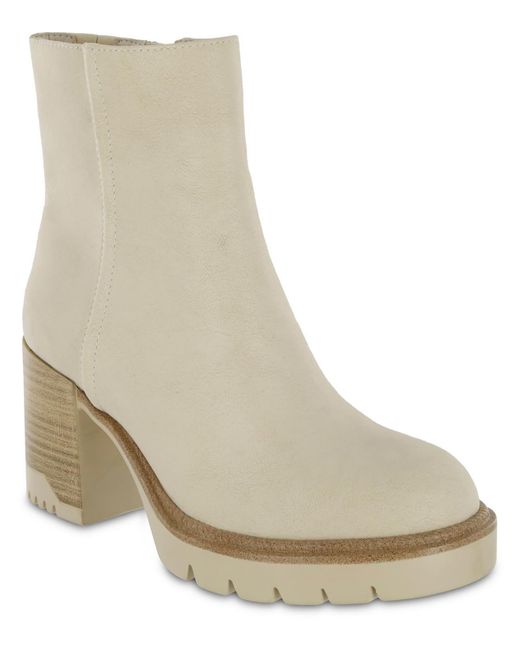 MIA Natural Nathan Faux Suede Block Heel Mid-calf Boots