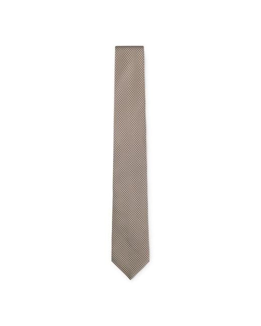 Boss Gray Patterned Tie for men