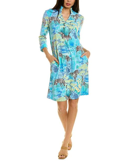 J.McLaughlin Gardenia Catalina Cloth Shift Dress in Blue | Lyst