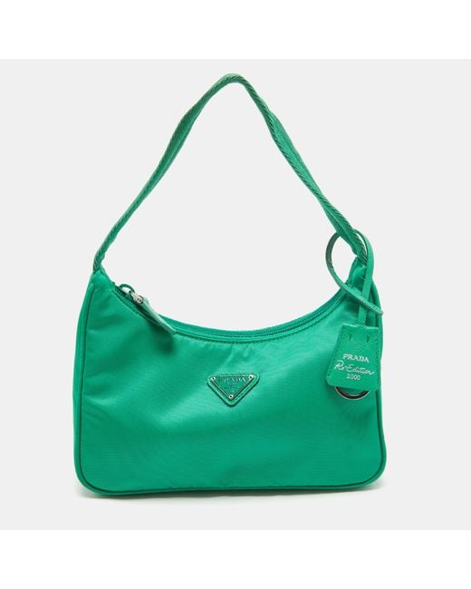Prada Green Nylon Mini Re-edition 2000 Shoulder Bag